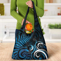 New Zealand Sea Week Grocery Bag Maori Wave Pattern Ocean Blue LT05 - Polynesian Pride