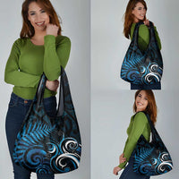 New Zealand Sea Week Grocery Bag Maori Wave Pattern Ocean Blue LT05 - Polynesian Pride