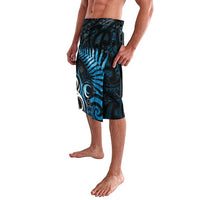 New Zealand Sea Week Lavalava Maori Wave Pattern Ocean Blue LT05 - Polynesian Pride