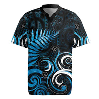 New Zealand Sea Week Rugby Jersey Maori Wave Pattern Ocean Blue
