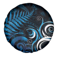 New Zealand Sea Week Spare Tire Cover Maori Wave Pattern Ocean Blue