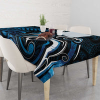 New Zealand Sea Week Tablecloth Maori Wave Pattern Ocean Blue LT05 - Polynesian Pride