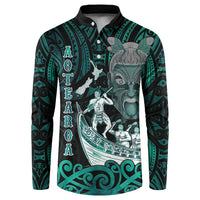 Personalised New Zealand Waka Racing Button Sweatshirt Maori Warriors LT05 Green - Polynesian Pride