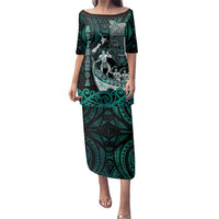 Personalised New Zealand Waka Racing Family Matching Puletasi and Hawaiian Shirt Maori Warriors