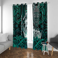 New Zealand Waka Racing Window Curtain Maori Warriors LT05 With Grommets Green - Polynesian Pride