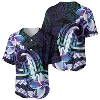 Polynesian Art Tattoo Baseball Jersey Plumeria Flowers Turquoise Gradient
