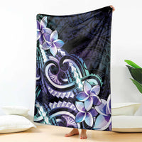 Polynesian Art Tattoo Blanket Plumeria Flowers Turquoise Gradient LT05 - Polynesian Pride