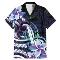 Polynesian Art Tattoo Family Matching Mermaid Dress and Hawaiian Shirt Plumeria Flowers Turquoise Gradient