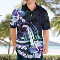 Polynesian Art Tattoo Hawaiian Shirt Plumeria Flowers Turquoise Gradient LT05 - Polynesian Pride