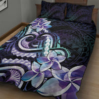 Polynesian Art Tattoo Quilt Bed Set Plumeria Flowers Turquoise Gradient LT05 - Polynesian Pride