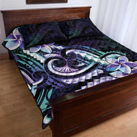 Polynesian Art Tattoo Quilt Bed Set Plumeria Flowers Turquoise Gradient LT05 - Polynesian Pride