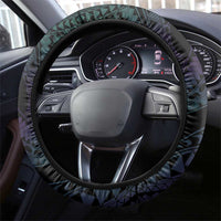 Polynesian Art Tattoo Steering Wheel Cover Plumeria Flowers Turquoise Gradient LT05 - Polynesian Pride