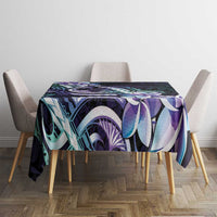 Polynesian Art Tattoo Tablecloth Plumeria Flowers Turquoise Gradient LT05 - Polynesian Pride