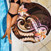 Polynesian Art Tattoo Beach Blanket Plumeria Flowers Peach Gradient LT05 - Polynesian Pride
