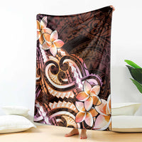 Polynesian Art Tattoo Blanket Plumeria Flowers Peach Gradient LT05 - Polynesian Pride