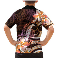 Polynesian Art Tattoo Family Matching Mermaid Dress and Hawaiian Shirt Plumeria Flowers Peach Gradient