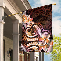 Polynesian Art Tattoo Garden Flag Plumeria Flowers Peach Gradient LT05 House Flag Peach - Polynesian Pride