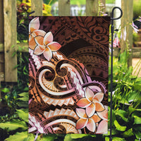 Polynesian Art Tattoo Garden Flag Plumeria Flowers Peach Gradient LT05 Garden Flag Peach - Polynesian Pride
