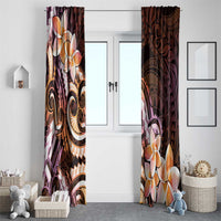 Polynesian Art Tattoo Window Curtain Plumeria Flowers Peach Gradient LT05 - Polynesian Pride