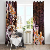 Polynesian Art Tattoo Window Curtain Plumeria Flowers Peach Gradient LT05 - Polynesian Pride