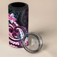 Polynesian Art Tattoo 4 in 1 Can Cooler Tumbler Plumeria Flowers Pink Gradient LT05 - Polynesian Pride