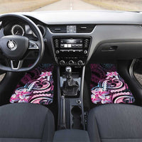 Polynesian Art Tattoo Car Mats Plumeria Flowers Pink Gradient LT05 Set 2pcs - Front Pink - Polynesian Pride