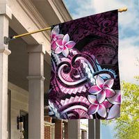 Polynesian Art Tattoo Garden Flag Plumeria Flowers Pink Gradient LT05 House Flag Pink - Polynesian Pride