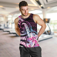 Polynesian Art Tattoo Men Tank Top Plumeria Flowers Pink Gradient LT05 Pink - Polynesian Pride