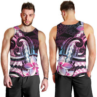 Polynesian Art Tattoo Men Tank Top Plumeria Flowers Pink Gradient LT05 - Polynesian Pride