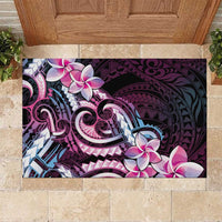 Polynesian Art Tattoo Rubber Doormat Plumeria Flowers Pink Gradient LT05 Pink - Polynesian Pride