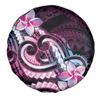 Polynesian Art Tattoo Spare Tire Cover Plumeria Flowers Pink Gradient LT05 - Polynesian Pride