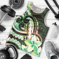 Polynesian Art Tattoo Men Tank Top Plumeria Flowers Green Gradient LT05 - Polynesian Pride