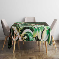 Polynesian Art Tattoo Tablecloth Plumeria Flowers Green Gradient LT05 - Polynesian Pride