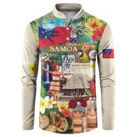 Samoa Culture Button Sweatshirt Embracing The Spirit LT05 Beige - Polynesian Pride