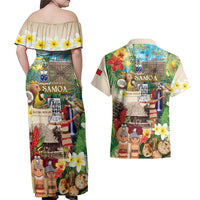 Samoa Culture Couples Matching Off Shoulder Maxi Dress and Hawaiian Shirt Embracing The Spirit