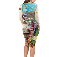 Samoa Culture Family Matching Long Sleeve Bodycon Dress and Hawaiian Shirt Embracing The Spirit
