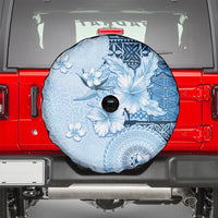Hawaii Tapa Pattern With Blue Hibiscus Spare Tire Cover LT05 - Polynesian Pride