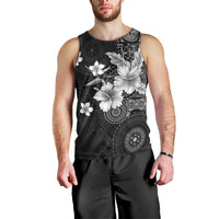 Hawaii Tapa Pattern With Black Hibiscus Men Tank Top LT05 - Polynesian Pride