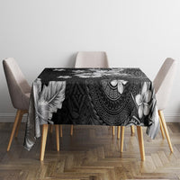 Hawaii Tapa Pattern With Black Hibiscus Tablecloth LT05 - Polynesian Pride