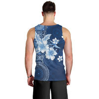 Hawaii Tapa Pattern With Navy Hibiscus Men Tank Top LT05 - Polynesian Pride