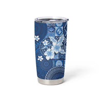 Hawaii Tapa Pattern With Navy Hibiscus Tumbler Cup