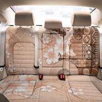 Hawaii Tapa Pattern With Brown Hibiscus Back Car Seat Cover LT05 - Polynesian Pride