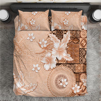 Hawaii Tapa Pattern With Brown Hibiscus Bedding Set LT05 Brown - Polynesian Pride