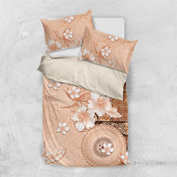 Hawaii Tapa Pattern With Brown Hibiscus Bedding Set LT05 US Twin 172cm x 218cm Brown - Polynesian Pride