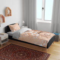 Hawaii Tapa Pattern With Brown Hibiscus Bedding Set LT05 - Polynesian Pride