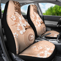 Hawaii Tapa Pattern With Brown Hibiscus Car Seat Cover LT05 - Polynesian Pride