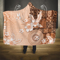 Hawaii Tapa Pattern With Brown Hibiscus Hooded Blanket LT05 One Size Brown - Polynesian Pride