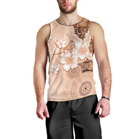 Hawaii Tapa Pattern With Brown Hibiscus Men Tank Top LT05 - Polynesian Pride