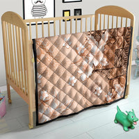 Hawaii Tapa Pattern With Brown Hibiscus Quilt