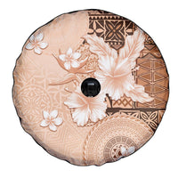 Hawaii Tapa Pattern With Brown Hibiscus Spare Tire Cover LT05 - Polynesian Pride
